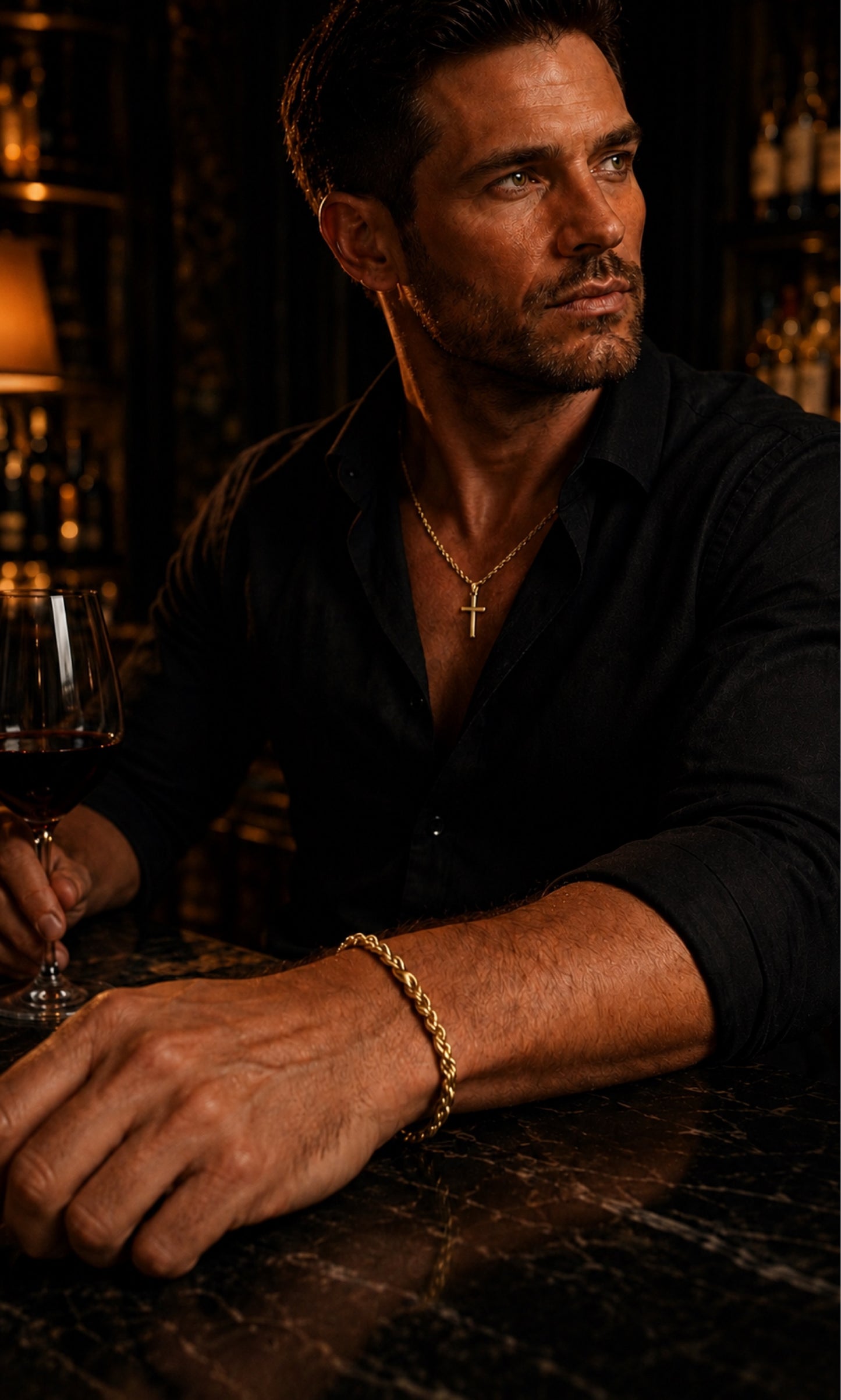 HOHENBERG Herren-Armband "AURELIS – Rope Bracelet Gold"