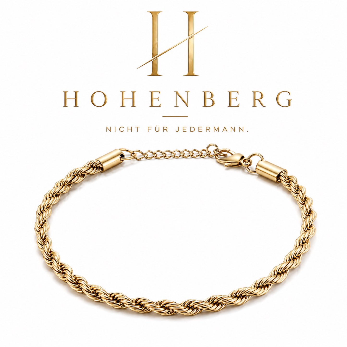 HOHENBERG Herren-Armband "AURELIS – Rope Bracelet Gold"