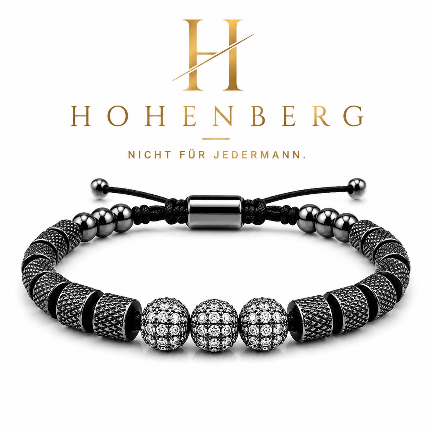 HOHENBERG - Herren-Armband -"Midnight Prestige"  (Luxury Edition)