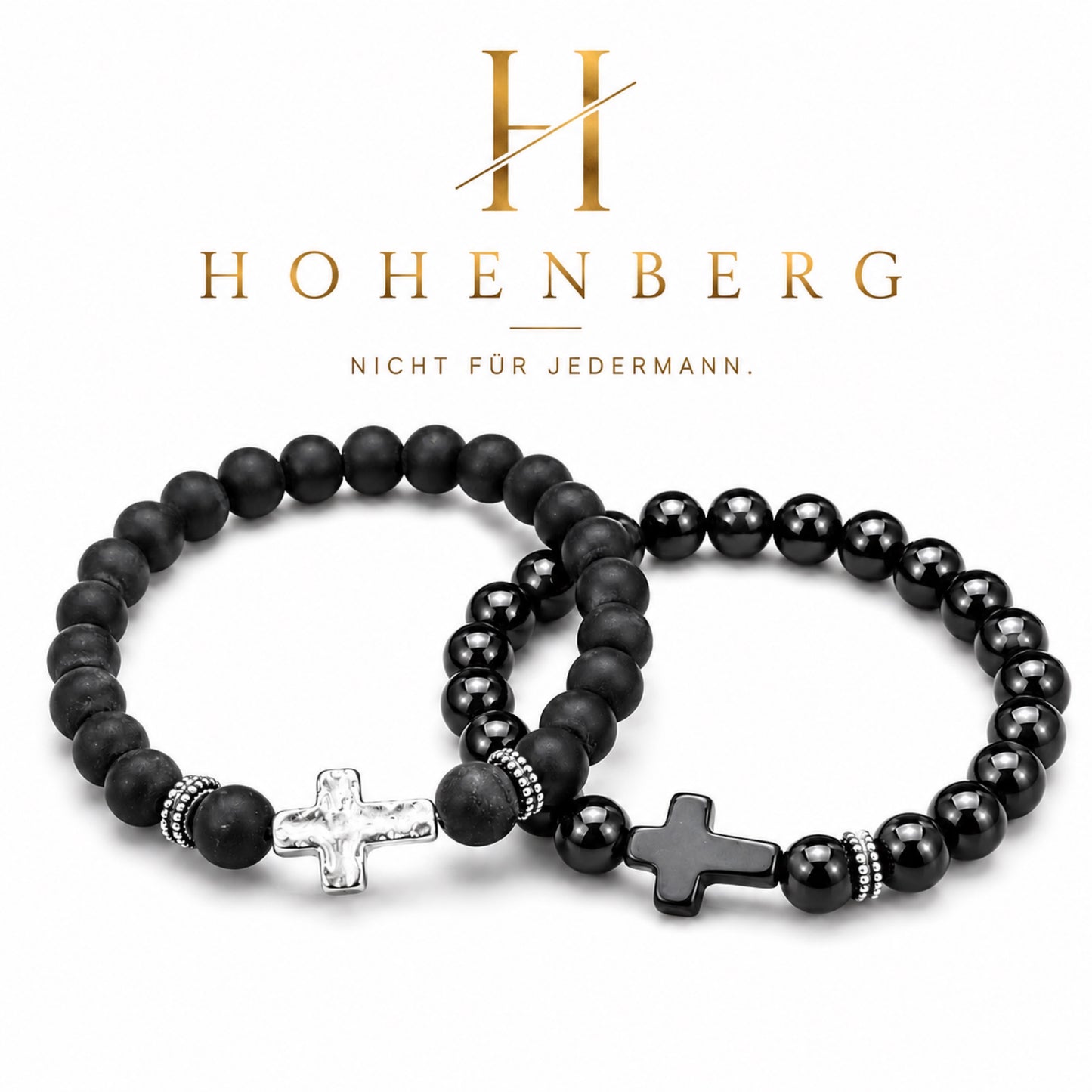 HOHENBERG - Herren-Armband - "Obsidian Grace"