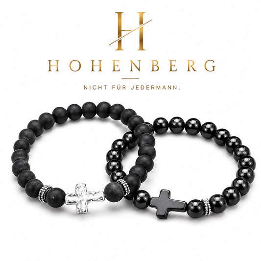 HOHENBERG - Herren-Armband - "Obsidian Grace"