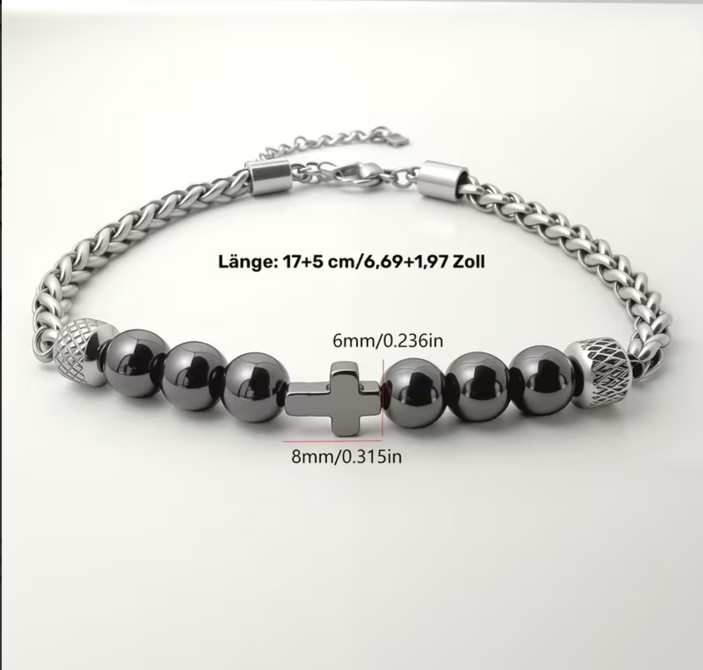 HOHENBERG Herren-Armband "Black Cross Legacy"