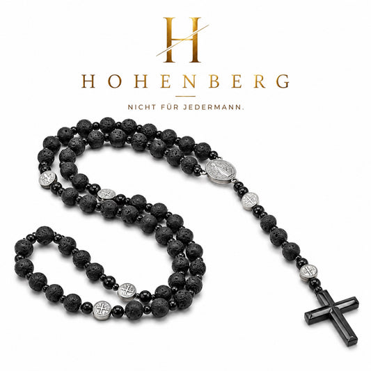 HOHENBERG - Exklusive Herren-Halskette - "Noir Devotion"