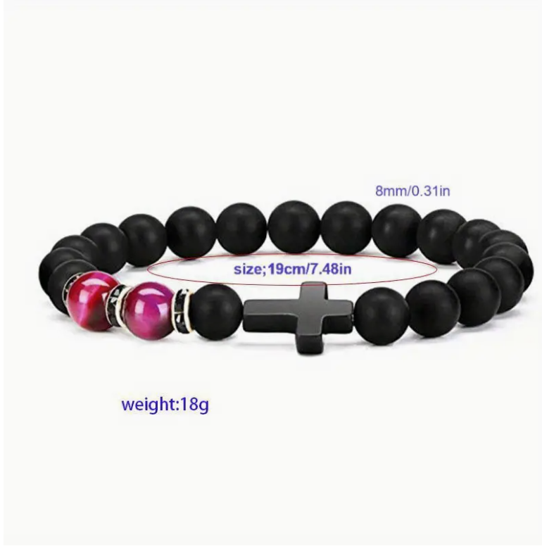 Premium Cross Armband –  mit farblichen Perlen